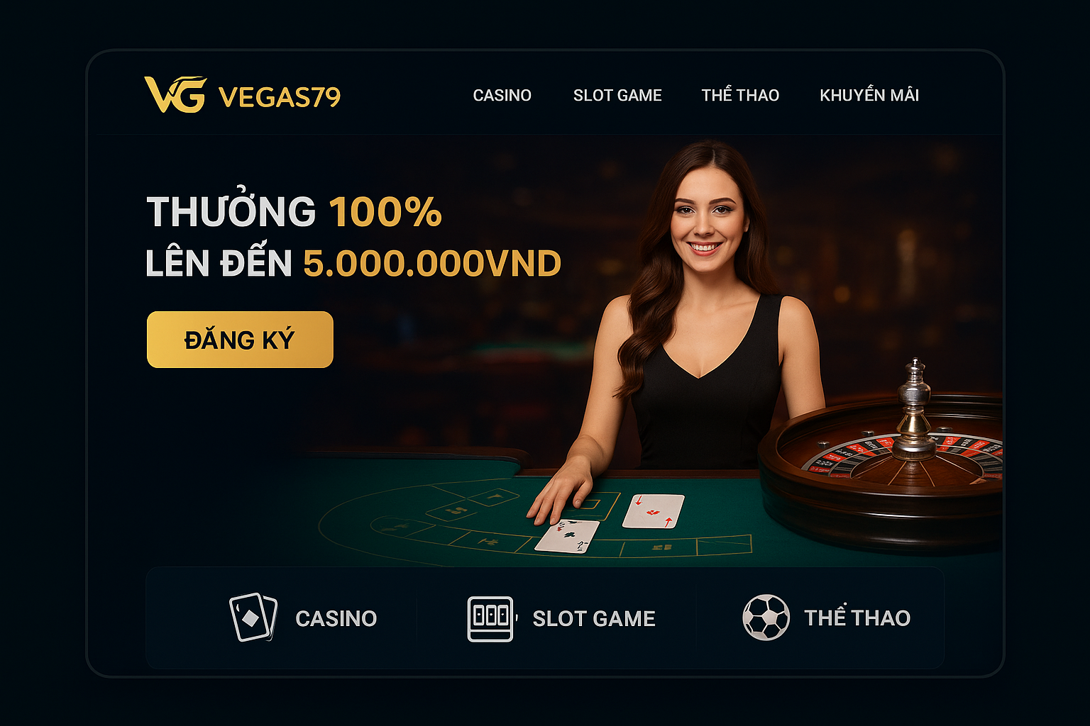Giao diện chính thức của Vegas79 – nhà cái uy tín 2025