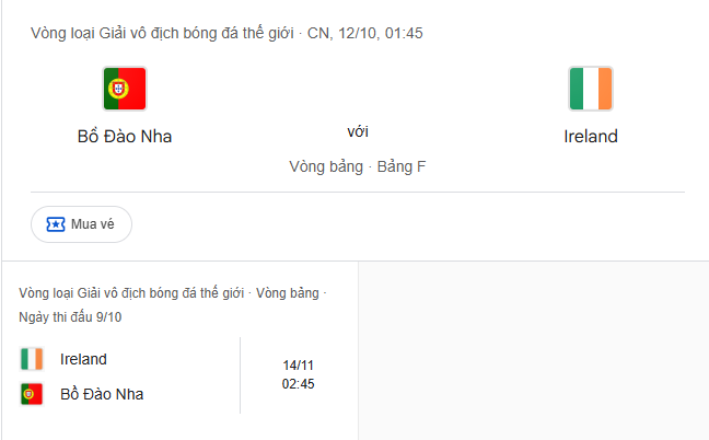 Bồ Đào Nha vs CH Ireland