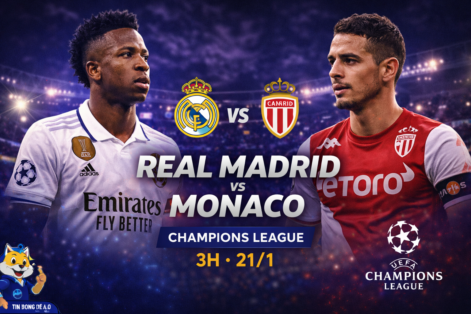 Real Madrid vs Monaco