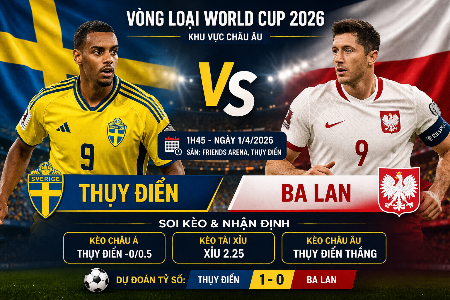 Thụy Điển vs Ba Lan