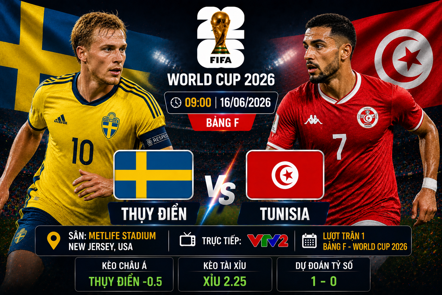 Thụy Điển vs Tunisia